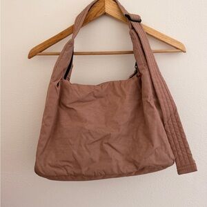 Baggu Nylon Shoulder Bag Taupe Adjustable Strap Crossbody
